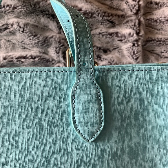 Versace Collection Light Blue Leather Tote Bag - Picture 7 of 15